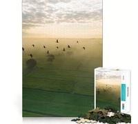 Rompecabezas de 1000 Piezas para Adultos Pájaro Volando en Cielo Naranja,diseño de Bordes precisos,Juego de ingenio,Regalo Ideal para Pasar un rato Agradable,Regalo Divertido de Navidad (50x75cm)