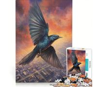 Rompecabezas de 1000 Piezas para Adultos: Pájaro Volando sobre la Ciudad, Juego de ingenio, Interesante para Reducir el estrés, Que Mejora el Amor Entre Parejas 50x75cm