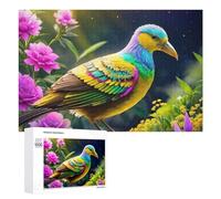 Rompecabezas de 1000 piezas para adultos, pájaros coloridos con flores, 1 rompecabezas para adultos, juguetes de bricolaje, decoración del hogar, difícil y desafiante, 1000 piezas