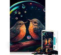 Rompecabezas de 1000 Piezas para Adultos pájaros y Burbujas,Arte de Corte Exacto,Juego cognitivo Divertido,Entretenimiento, Relajante (38x26cm)