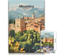 Rompecabezas de 1000 Piezas para Adultos, Palacio de la Alhambra, España, Juego Educativo, Actividades Familiares, Regalos de Amigo Secreto, tamaño 50x75cm