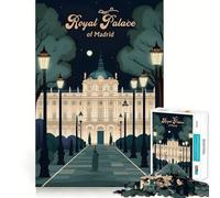 Rompecabezas de 1000 Piezas para Adultos,Palacio Real de Madrid,diseño Premium,Rompecabezas de Bordes,Regalo,Juego Casual,Actividad de cumpleaños (38x26cm)