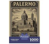 Rompecabezas De 1000 Piezas para Adultos Palermo Sicily Italy Vintage Travel Rompecabezas para Adultos Juguetes De Bricolaje Desafío Difícil Desafío Educativo 38x26cm/1000pcs