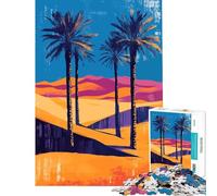 Rompecabezas de 1000 Piezas para Adultos Palmeras Minimalistas en el Desierto Arte Surrealista Juguete Juego Intelectual Educativo Divertido y con Humor cumpleaños tamaño 38x52cm
