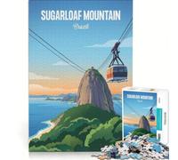 Rompecabezas de 1000 Piezas para Adultos: Pan de Azúcar, Brasil Juguetes para armar, interacción Entre Padres e Hijos, fortalece el Amor Entre Parejas 38x52cm