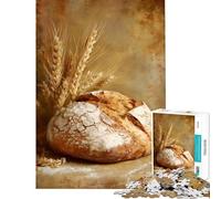 Rompecabezas de 1000 Piezas para Adultos Pan rústico con Tallos de Trigo Juego práctico para Adultos Decoración para el hogar (tamaño 38x52cm)