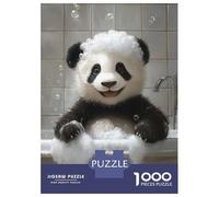 Rompecabezas De 1000 Piezas para Adultos Panda Bath Time Rompecabezas Juego De Ingenio Alivia El Estrés Cumpleaños 52x38cm/1000pcs