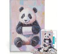 Rompecabezas de 1000 Piezas para Adultos Panda con Papel higiénico Juegos relajantes decoración para el hogar Toda la Familia 38x52cm