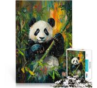 Rompecabezas de 1000 Piezas para Adultos Panda en el Bosque de bambú Juguetes de Juego Decoración de Pared cumpleaños y Navidad 38x26cm