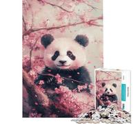 Rompecabezas de 1000 Piezas para Adultos Panda Entre Flores - Juego de Rompecabezas Interactivo Carrera de Velocidad Toda la Familia (tamaño 38x52cm)