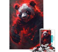 Rompecabezas de 1000 Piezas para Adultos Panda Guerrero Samurai Diversión en casa Juego práctico de Corte de precisión Apto para Mayores de 14 años 38x26cm