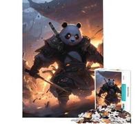 Rompecabezas de 1000 Piezas para Adultos Panda Guerrero Samurai Diversión en casa Regalos para Mujeres Juegos Divertidos para Mayores de 14 años (38x52cm)