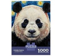 Rompecabezas De 1000 Piezas para Adultos Panda in Starry Night Style Rompecabezas para Adultos Juguetes Antiestrés Ensamblaje De Patrones Interacción Entre Padres E Hijos 70x50cm/1000pcs