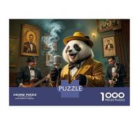 Rompecabezas De 1000 Piezas para Adultos Panda Jazz Band Performance Rompecabezas Juego Familiar para La Diversión Familiar Oferta como Regalo para Toda La Familia 52x38cm/1000pcs