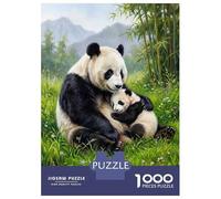 Rompecabezas De 1000 Piezas para Adultos Panda Mother and Cub Painting Rompecabezas para Adultos Juegos Familiares Patrón De Montaje 52x38cm/1000pcs