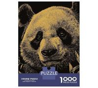 Rompecabezas De 1000 Piezas para Adultos Panda Portrait in Gold and Black Rompecabezas para Adultos Juegos Divertidos Alivia El Estrés 52x38cm/1000pcs