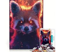 Rompecabezas de 1000 Piezas para Adultos: Panda Rojo ardiente, Juegos Familiares, diversión para Toda la Familia, Regalos para Amigos y Familiares 38x52cm