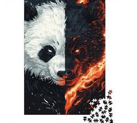 Rompecabezas De 1000 Piezas para Adultos Panda Vs. Bear Art Print-1 Rompecabezas para Adultos Juegos Familiares Decoración del Hogar Desafío Educativo 38x26cm/1000pcs
