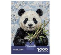 Rompecabezas De 1000 Piezas para Adultos Panda with Bamboo Painting Rompecabezas Juegos Relajantes Mejora La Memoria Oferta como Regalo para Toda La Familia 52x38cm/1000pcs