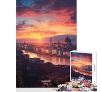 Rompecabezas de 1000 Piezas para Adultos Panorama de la Puesta del Sol de Florencia Italia Juguete para decoración de Pared Gran Regalo para Juegos Juegos de relajación y para Mejorar el Amor