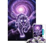 Rompecabezas de 1000 Piezas para Adultos Pantera Cósmica en la Galaxia Juegos Divertidos para Adultos análisis lógica e interacción Entre Padres e Hijos (tamaño 50x75cm)