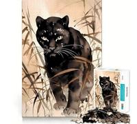 Rompecabezas de 1000 Piezas para Adultos Pantera Negra,Animal asiático,Piezas de Corte Limpio,Actividad Cerebral Inteligente,diversión para Momentos de Calma,Regalo artístico de cumpleaños 38x52cm
