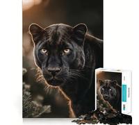Rompecabezas de 1000 Piezas para Adultos Pantera Negra,decoración de Ajuste Limpio,Actividad Cerebral Divertida,Juego Acogedor,Regalo Festivo de Ocio 38x26cm