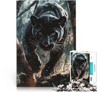Rompecabezas de 1000 Piezas para Adultos Pantera Negra en el Bosque Hecho de Madera para Mayores de 14 años Hermoso Juego de diseñoHermoso Juego de diseño Una Obra de Arte tamaño:50x75cm