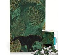 Rompecabezas de 1000 Piezas para Adultos: Pantera Negra en la Selva Esmeralda Juguetes para armar, Actividades Divertidas en casa, para Fortalecer el Amor en Pareja 50x75cm