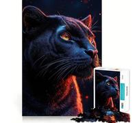 Rompecabezas de 1000 Piezas para Adultos Pantera Negra en Primer Plano,decoración de Ajuste, Juego cognitivo Divertido,Juego de la Paz,Actividad de cumpleaños 50x75cm