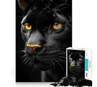 Rompecabezas de 1000 Piezas para Adultos Pantera Negra,Primer Plano,Corte preciso,diversión,Juego de lógica,Tiempo de Ocio,Arte de Escena navideña 38x52cm
