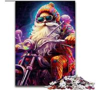 Rompecabezas de 1000 Piezas para Adultos, Papá Noel Colorido Hecho de Madera, divertirse en Familia en cumpleaños, Navidad, 50x75cm, Actividad de Noche de Juegos Familiar Atractiva