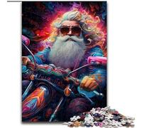 Rompecabezas de 1000 Piezas para Adultos,Papá Noel Colorido,Hecho de Madera,lo Que lo Convierte en un Gran Regalo para la diversión Familiar de 50x75cm para Vacaciones,cumpleaños y Noches de Juegos