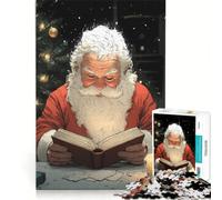Rompecabezas de 1000 Piezas para Adultos Papá Noel Leyendo a la luz de Las Velas Navidad Juguetes para armar para divertirse en Familia para Fortalecer el Amor Entre Parejas 38x52cm