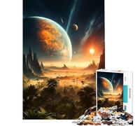 Rompecabezas de 1000 Piezas para Adultos Paraíso Extraterrestre Juego Educativo desafío Juguete Juego Relajante Regalo de cumpleaños Obra de Arte (tamaño 38x26cm)