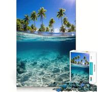 Rompecabezas de 1000 Piezas para Adultos Paraíso Tropical bajo el mar Decoración práctica y Divertida Juguete para ejercitar la Mente Regalo Ideal para Pasar un Buen rato en Navidad (38x26cm)