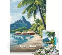 Rompecabezas de 1000 Piezas para Adultos: Paraíso Tropical Bora Bora, Juguete Educativo, Ideal para la interacción Entre Padres e Hijos, cumpleaños y Navidad 50x75cm