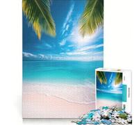 Rompecabezas de 1000 Piezas para Adultos Paraíso Tropical en la Playa Juego de ingenio desafiante para completar fortalece el Amor Entre Parejas 38x26cm