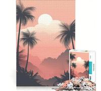 Rompecabezas de 1000 Piezas para Adultos Paraíso Tropical Juegos Divertidos interacción Entre Padres e Hijos con póster y Hoja de Preguntas a Juego 50x75cm