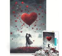 Rompecabezas de 1000 Piezas para Adultos: Pareja y Globo en Forma de corazón Juguete Educativo Ideal para Relajarse y Disfrutar del Aprendizaje Amantes de los Videojuegos