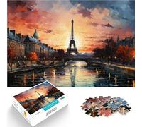 Rompecabezas de 1000 Piezas para Adultos París al Atardecer Entrena tu Cerebro y Tus Manos Decoración artística del hogar 38x26cm