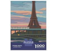 Rompecabezas De 1000 Piezas para Adultos Paris Eiffel Tower Travel Rompecabezas para Adultos Juegos Divertidos Decoración De Pared Cumpleaños Y Navidad 38x26cm/1000pcs