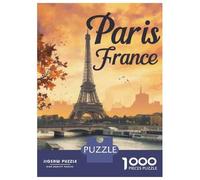 Rompecabezas De 1000 Piezas para Adultos Paris France Travel Poster Rompecabezas para Adultos Juegos De Relajación Regalos para Mujeres Cumpleaños Y Navidad 52x38cm/1000pcs