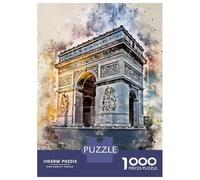Rompecabezas De 1000 Piezas para Adultos Paris in Watercolor 2 Rompecabezas para Adultos Juego Familiar Vacaciones En Casa Matar El Tiempo Difícil Y Desafiante 38x26cm/1000pcs