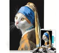 Rompecabezas de 1000 Piezas para Adultos: Parodia de El Gato con la Perla, Juegos Divertidos, interacción Entre Padres e Hijos, con póster y Hoja de Preguntas a Juego 38x26cm