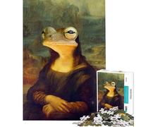 Rompecabezas de 1000 Piezas para Adultos Parodia de la Mona Lisa y la Rana Rompecabezas Divertidos para Adultos Juegos de análisis y lógica Interacción Entre Padres e Hijos (Tamaño 38x26cm)