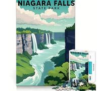 Rompecabezas de 1000 Piezas para Adultos,Parque Estatal de Las Cataratas del Niágara,diseño de Bordes precisos,Juego de lógica,diversión y Entretenimiento,Regalo Ideal para el Tiempo Libre (38x52cm)