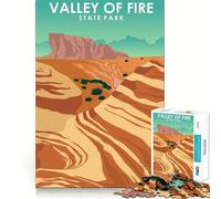 Rompecabezas de 1000 Piezas para Adultos Parque Estatal Valle del Fuego, diseño de Corte preciso, Divertido Juego de ingenio, Ideal para el Tiempo Libre y para Celebrar un cumpleaños (38x52cm)