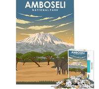 Rompecabezas de 1000 piezas para adultos Parque Nacional Amboseli desafío de inteligencia cerebral juguetes adictivos juegos divertidos actividades familiares regalos de amigo invisible tamaño 75x50cm
