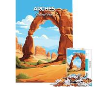 Rompecabezas de 1000 Piezas para Adultos Parque Nacional Arches Juguete Intelectual Juego Familiar Ideal para Parejas Un Gran Regalo para los Amantes de los Juegos (Tamaño 38x26cm)